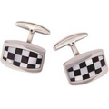 Mother of Pearl Checker Stainless Steel Cuff Links